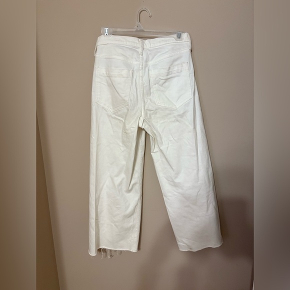 Banana Republic Women's High Waisted Wide Leg Crop Jeans White 26/2 - Picture 4 of 5